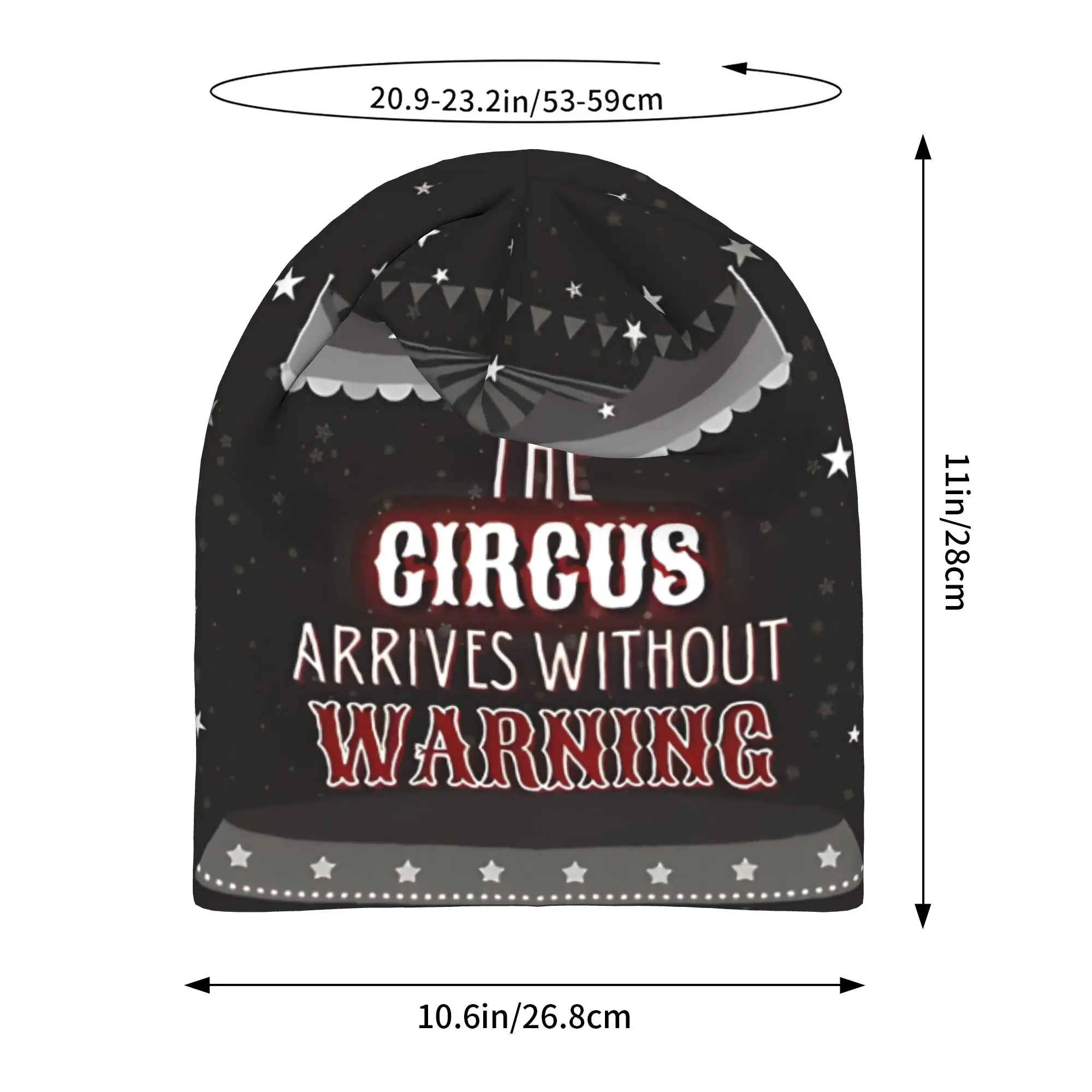 Autumn The Circus Arrives Without Warning Bonnet Homme Thin Hat Circus Theme Skullies Beanies Caps Men Women Creative Hats