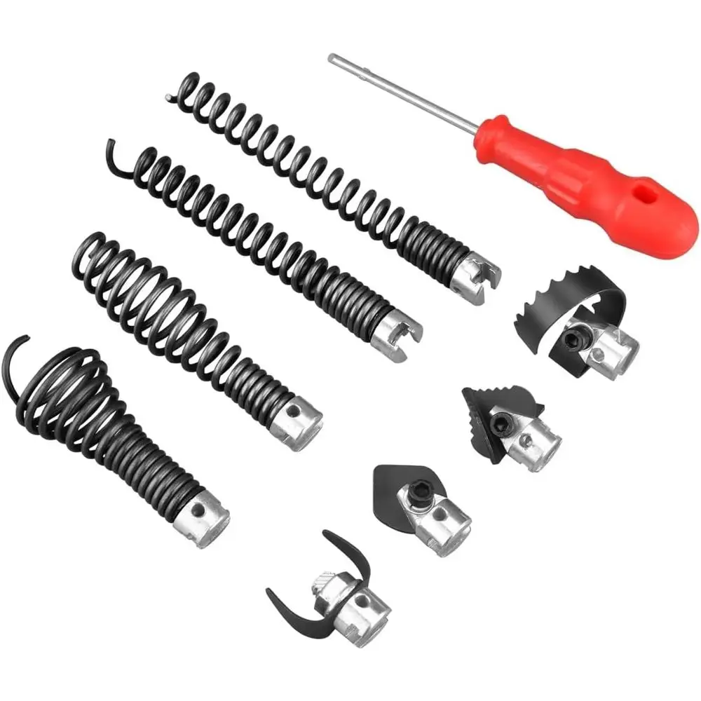 

9-Piece Drain Snake Attachment Kit or Heavy-Duty Cables — Proional-Grade Tools or Exs & DIYers. Compatible with K-400,C-4,C-6,C-