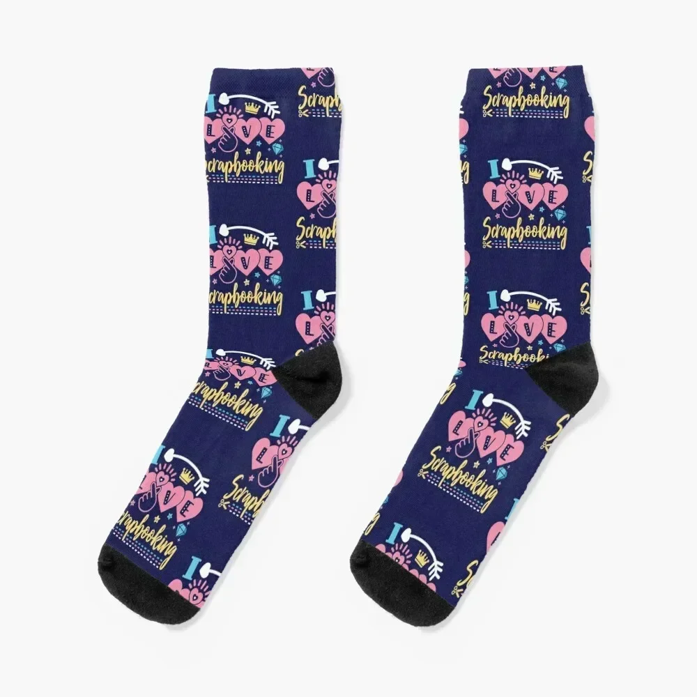 I Love Scrapbooking Socks luxe christmas gift hiking winter Mens Socks Women's ankle set kawaii Boy Socks Women's