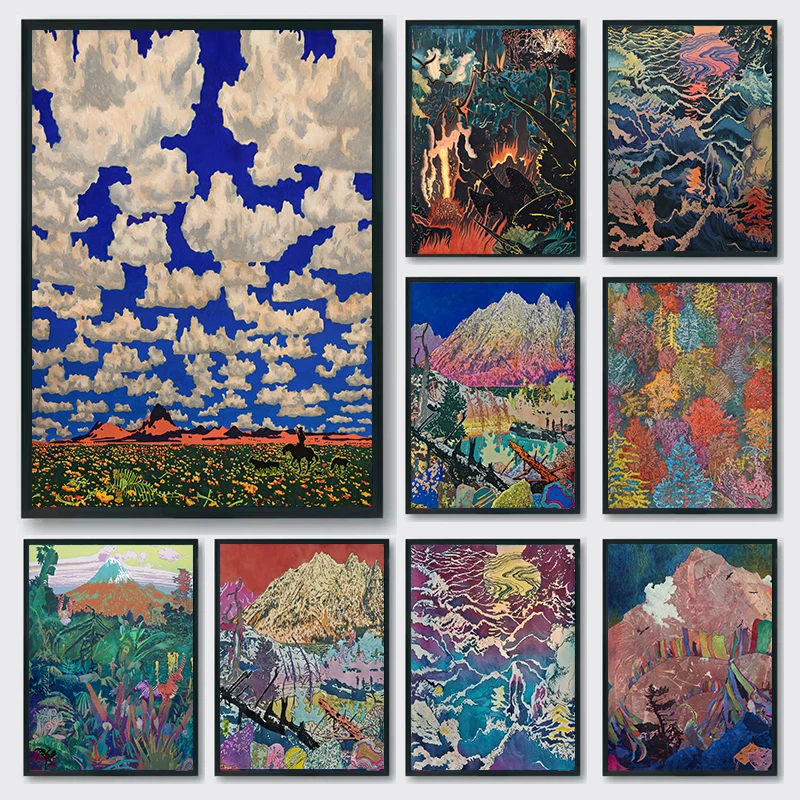 1pc frameless Canvas Painting (No frame)1pcsModern Abstract Artist Aaron Morse Works Poster Collage Fantasy Strange Prints Canva