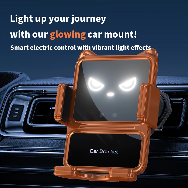 Car Phone holder Wireless Charging Inductive Clamping GPS Mobile Phone Bracket Air Vent Clip Car Accessories for iPhone Android