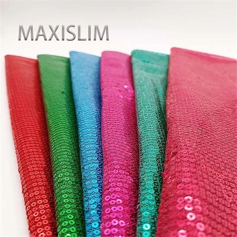 13 Colors Glitter Fabric Factory Direct Sales 3MM Straight Row Mesh Sequin Fabric Party Wedding Dress Shoe Bag Sequin Fabric