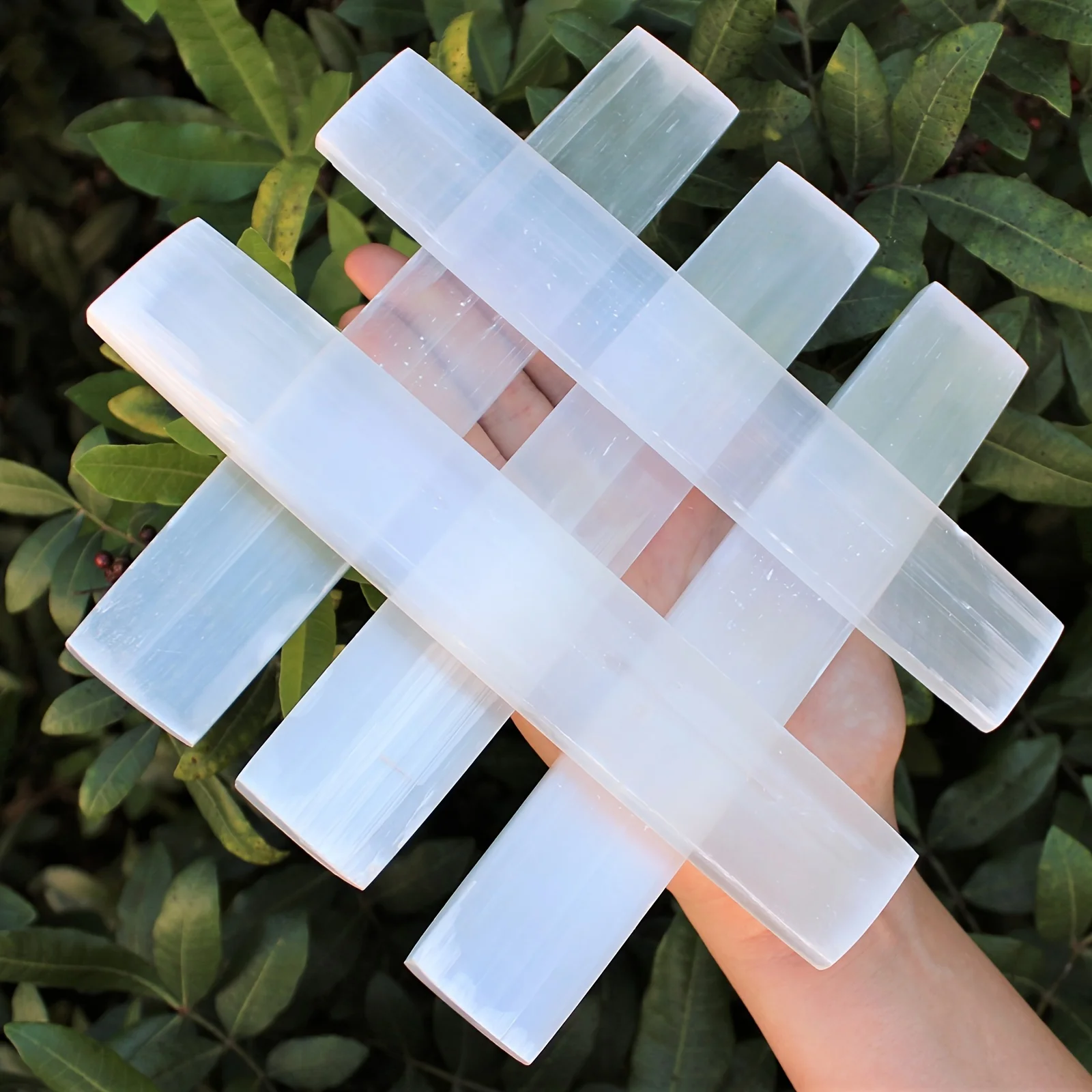 CrystalHola Selenite Charging Station Natural Mineral Flat Crystal Plate for Cleansing Purification Perfect Holiday Gift