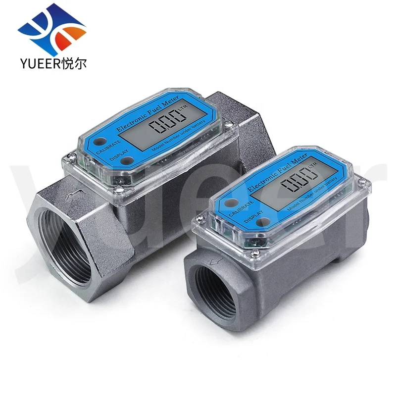 DN15 DN25 Electronic Aluminum Turbine Pulser Digital Diesel Fuel Flow Meter with high precision for oil, water