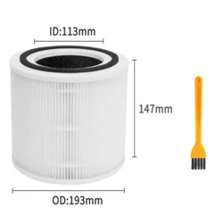 Air Purifier Filters Cylinder Filter Replacement For Levoit Core 300-RF H13 HEPA and Activated Carbon High-Efficiency Pre-Filter