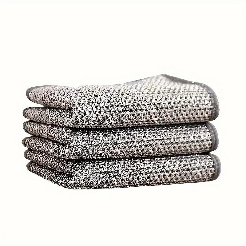 1pc Steel wire ball cloth, steel wire dishwashing cloth, kitchen cleaning without oil stains