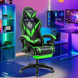 Gaming Chair Massage Racing Computer Desk Chairs Headrest Ergonomic Massage Lumbar Support High Back Adjustable Swivel Chair