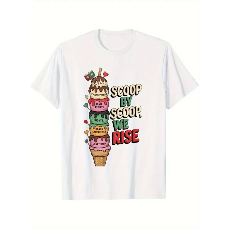 

Juneteenth T Shirt Scoop By Scoop We Rise Graphic Tee Black History Celebration Gift Freedom Day Casual Summer Tops S-3XL