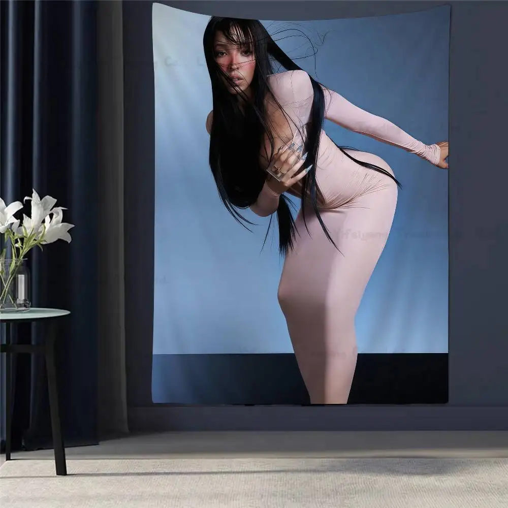 

Singer T-Tinashe Cartoon Tapestry Hippie Flower Wall Carpets Dorm Decor Art Home Decor