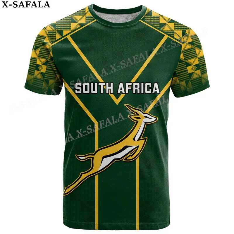 South Africa Country Flag Springboks  3D Printed T-Shirt Tops Summer Tees Men Streetwear Shorts Sleeve Sport Casual Shirt-7