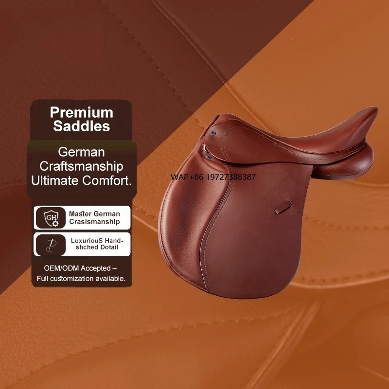 Luxury Comfort Fit Horse Saddle English All Purpose Saddle Marcopolo Leather Deep Seat Adjustable Trail Show Training Riding