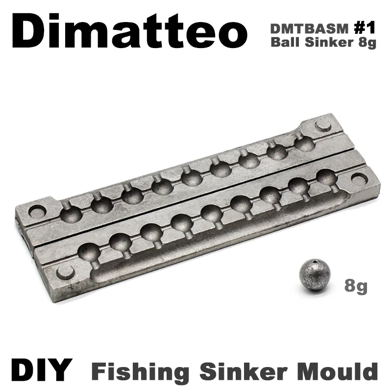 Dimatteo DIY Fishing Ball Sinker Mould DMTBASM/#1 Ball Sinker 8g 9 Cavities