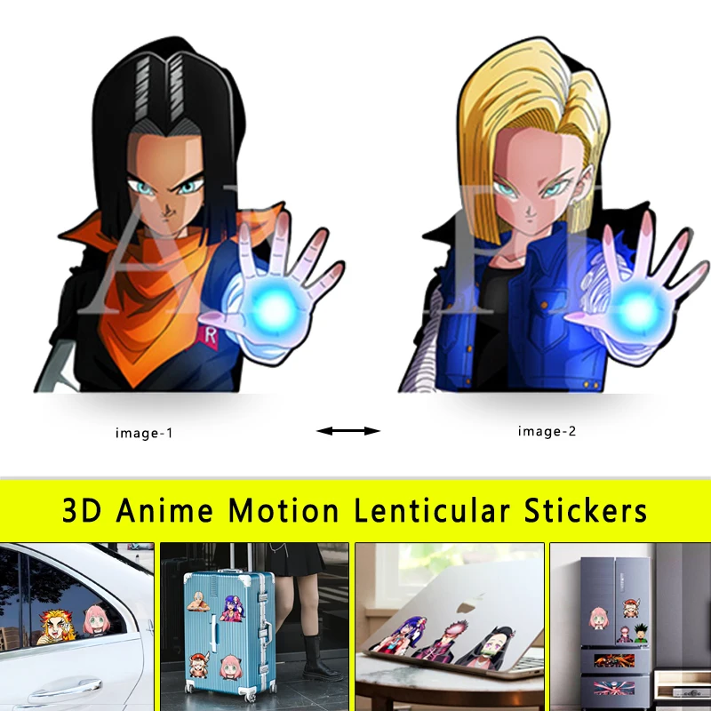 Dragon Ball Z 18/Android 17 Anime Figure Motion Stickers Car Sticker Notebook Waterproof Decal Toy Wall Sticker Kids Toys Gifts