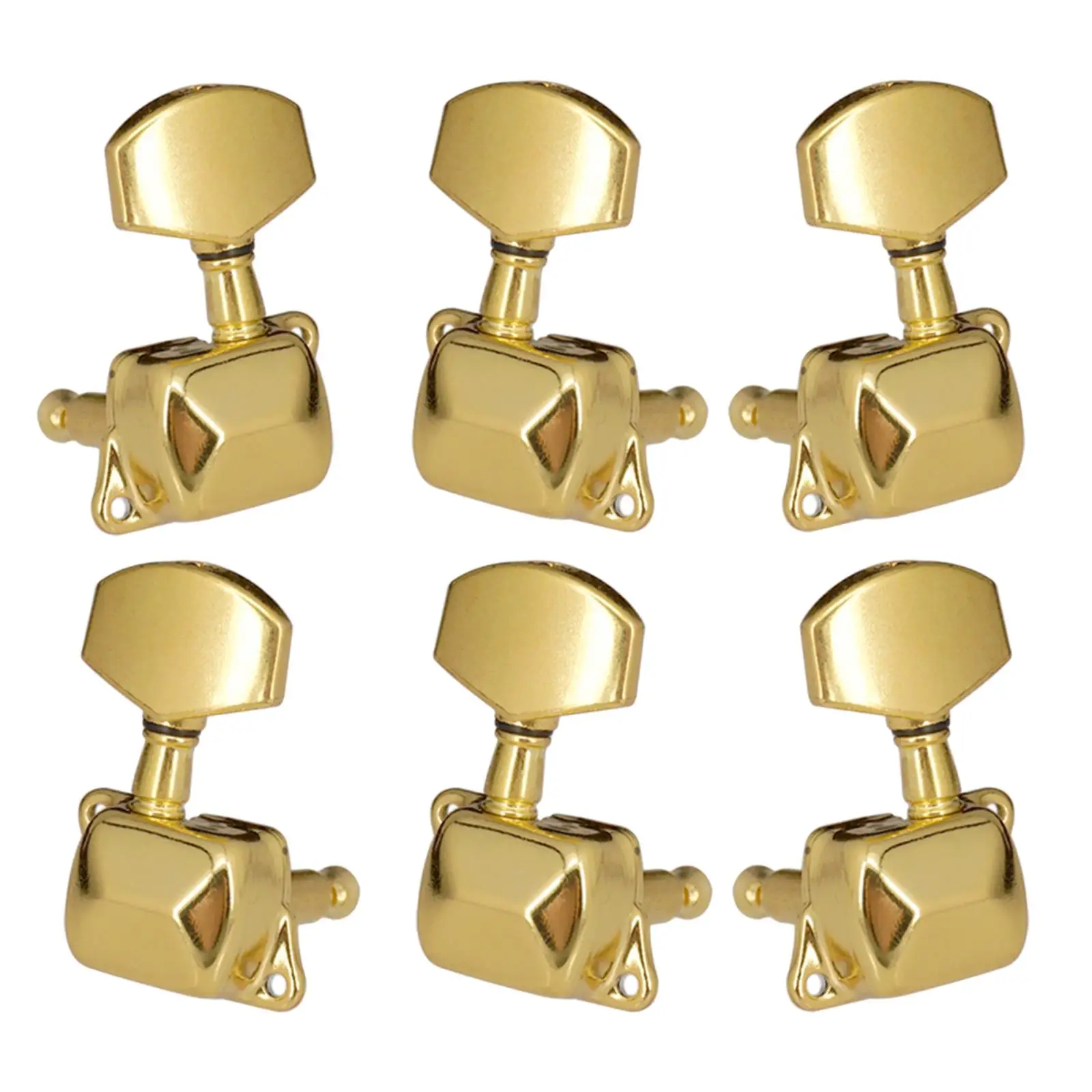 6 Pieces Guitar Lock (3L+3R Handed) Guitar String Tuning Pegs Machine Head for Acoustic Guitar, Gold