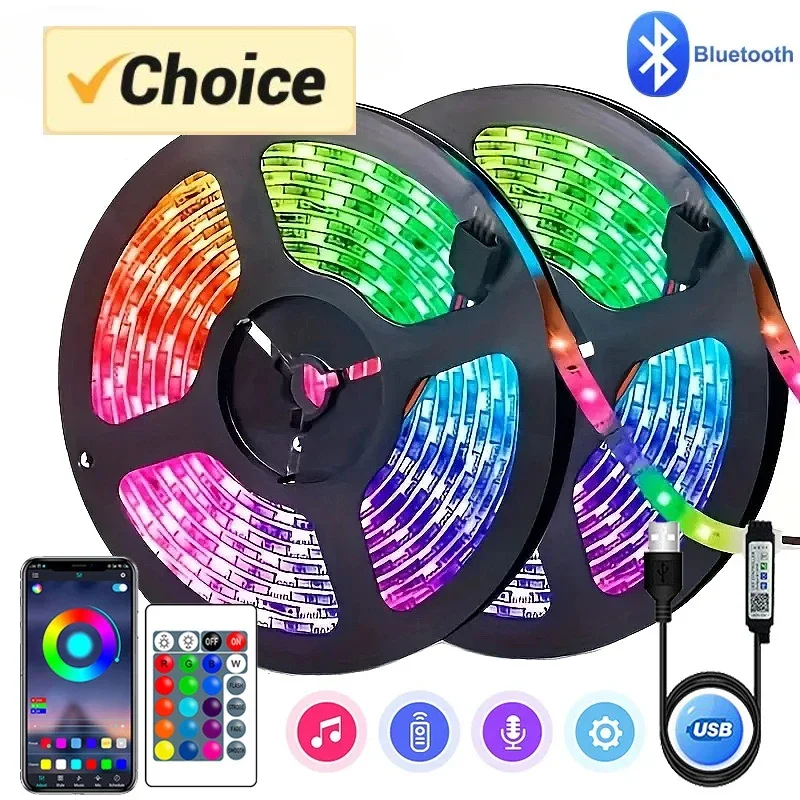 3-10M 5050 Rgb Led Lights Room Bedroom Decoration 5v Decor Ambilight Synchronized Tv Strips Tape Strip Living Light Fancy Leds