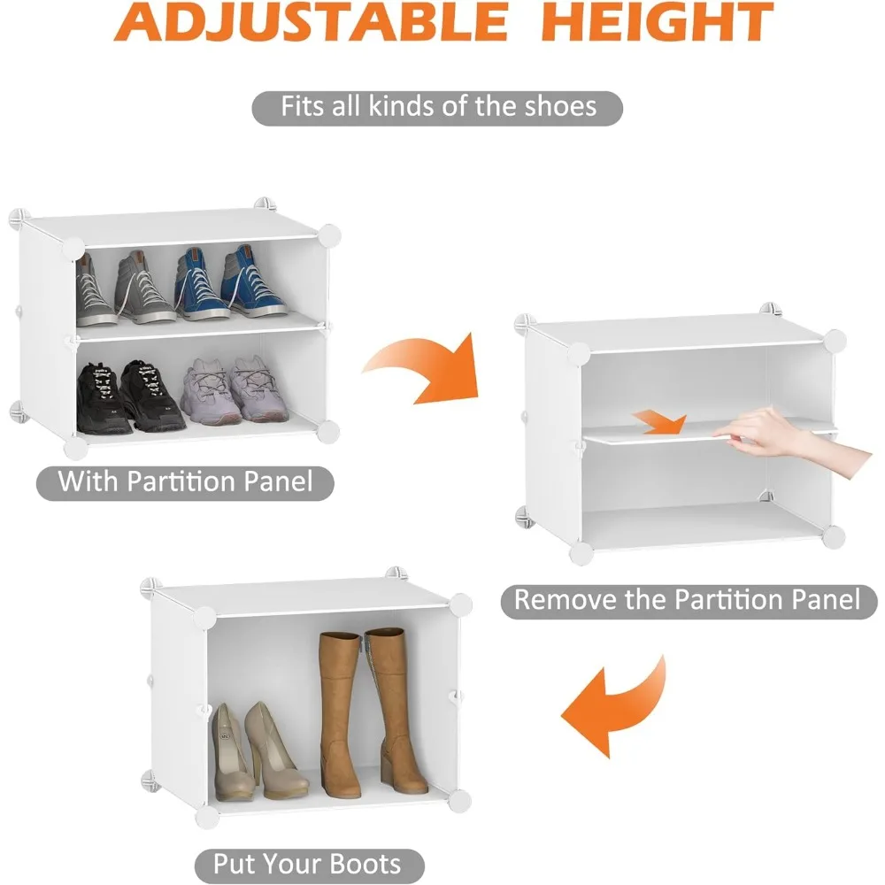 Shoe Storage, 8-Tier Shoe Rack Organizer for Closet 48 Pair Shoes Shelf Cabinet for Entryway, Bedroom and Hallway