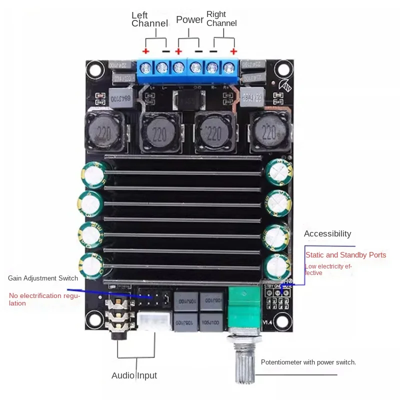 TDA7498 АВТОМОБИЛЬНЫЙ АУДИО АВТОМОБИЛЬНЫЙ ЦИФРОВОЙ УСИЛИТЕЛЬ ПЛАТА HIFI ВЫСОКОЙ МОЩНОСТИ КЛАС 2.0 ДВОЙНОЙ КАНАЛ 2X100 Вт