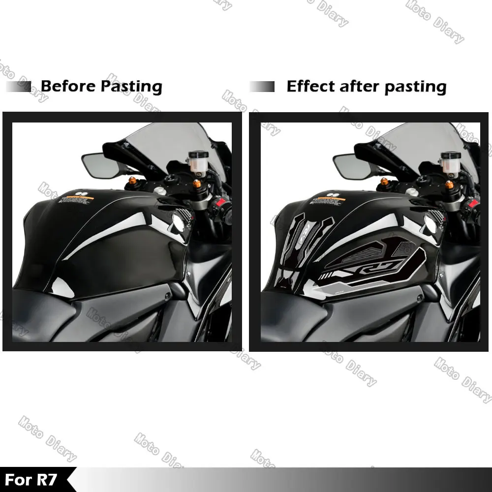 YZF R7 Fuel Tank Sticker Oil Gas Cap 3D Decal Cover Protector Waterproof For R7 YZF R7 YZFR7 2021 2022 2023 2024