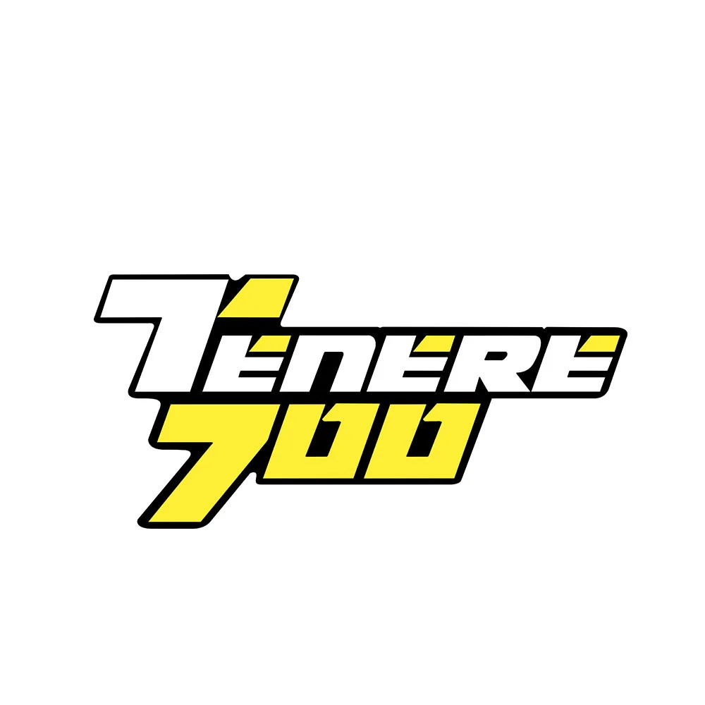 

1PC 2D Flat Tenere 700 Logo Sticker (Yellow White Black) - Self-Adhesive Waterproof Decal for Motorcycle Car Decor