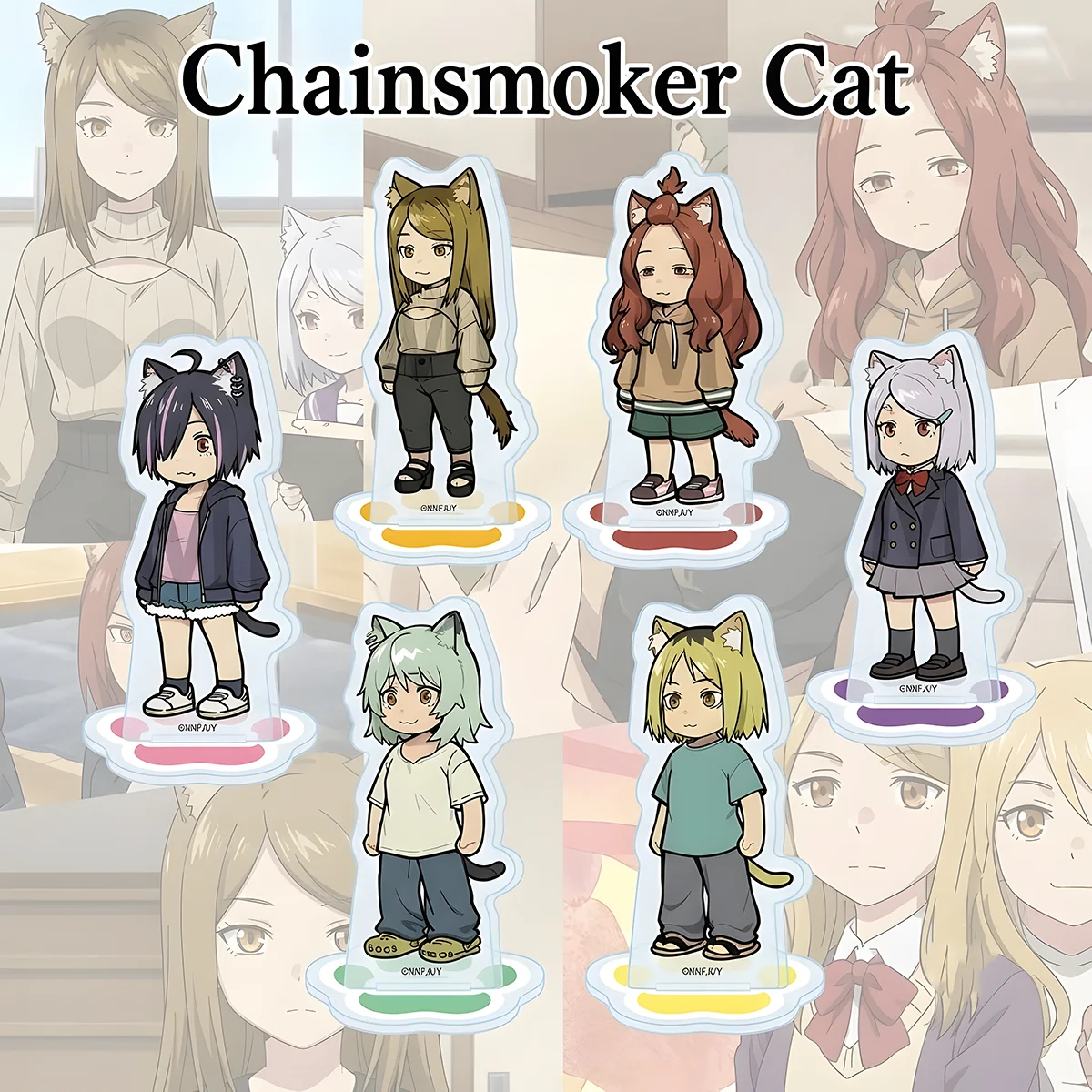 Figura de Acrílico de 10cm del Gato Fumador de Cigarrillos de Anime, Regalo