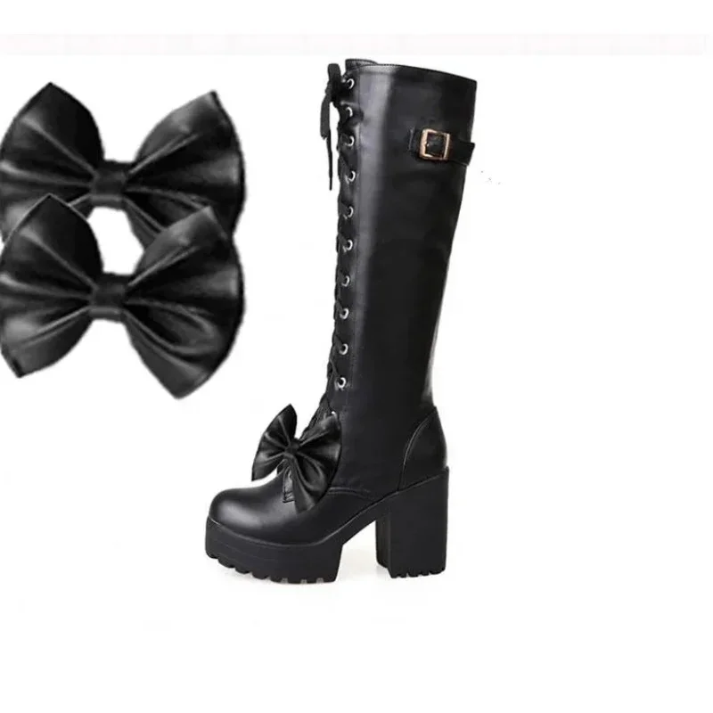 DATE A LIVE Tokisaki Kurumi botas de pesadilla juego Anime Cosplay accesorios zapatos de fiesta de Halloween para mujeres MN1