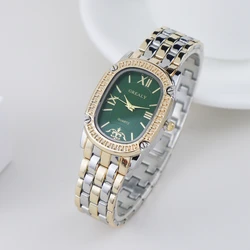 Casual Luxury Fashion Oval Metal Band Watches for Women 2022 Brand Simple Rectangle Rhinestone Ladies' Quartz Wristwatch Female