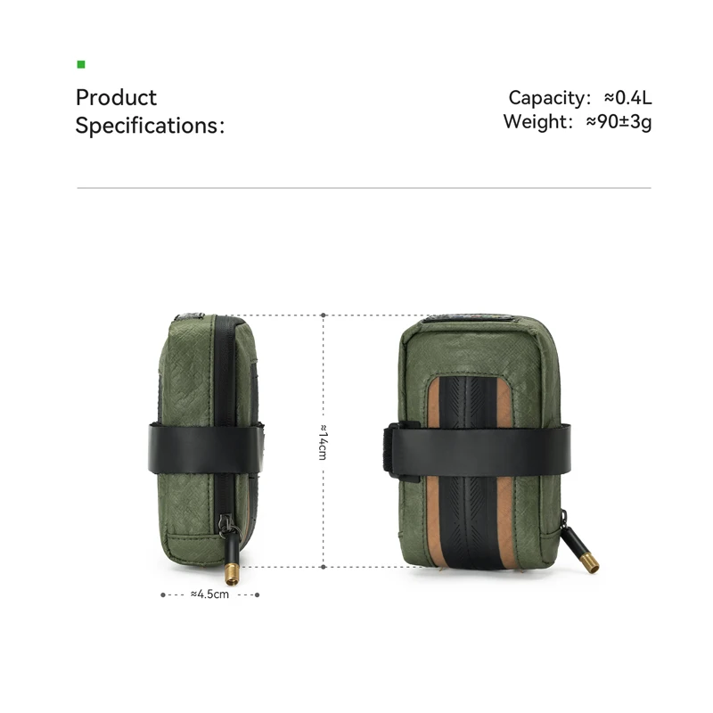 Bicycle 0.4L tail bag saddle bag cycling tool bag portable wrist hiking bag, eco-friendly bag MTB bicycle seat bag Handbag