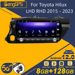 Dla Toyota Hilux LHD RHD 2015 - 2023 Radio samochodowe z androidem 2Din odbiornik Stereo odtwarzacz multimedialny Autoradio nawigacja GPS jednostka główna