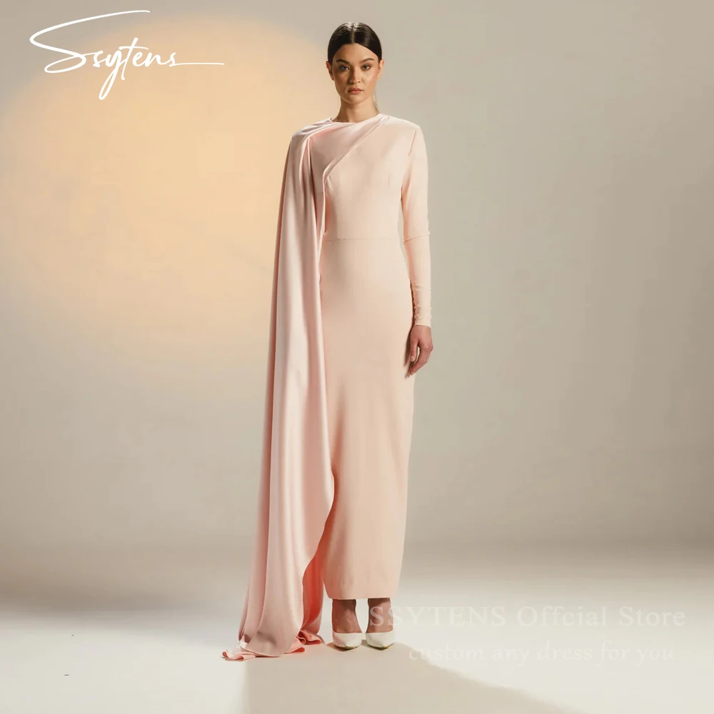 SSYTENS Charming Pink Evening Dresses One Shoulder Draped Mermaid Evening Gown for Woman Elegant Wedding Party Gown Customized