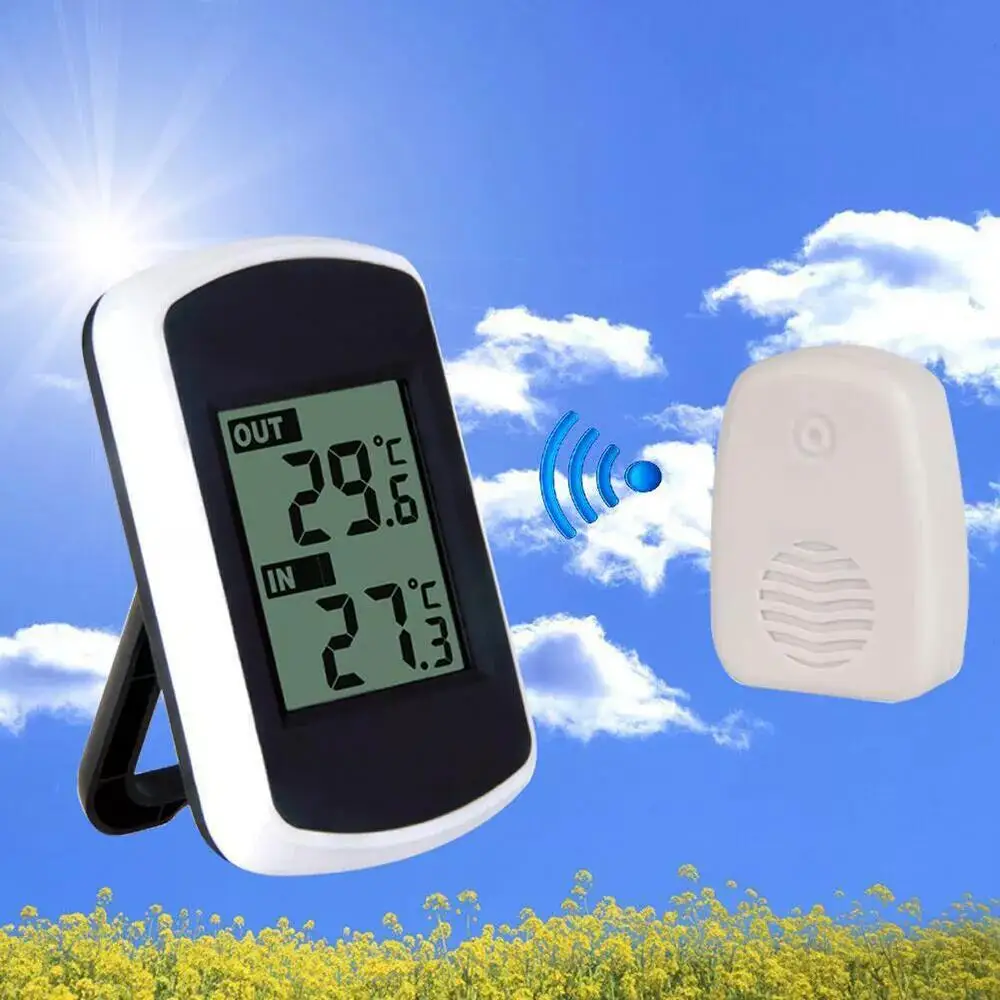 433MHz Digital Wireless Thermometer LCD Ambient Temperature Meter Weather Tester