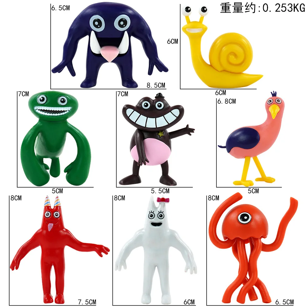 8pcs/set Cartoon Garten of Banban Action Figure Doll Anime Model Cake Pandents Decoration Children Charm Toys Birthday Gifts
