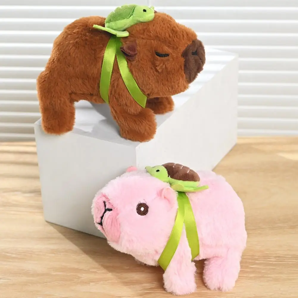 Capybara eléctrico de felpa para niños y niñas, juguete de tortuga con sonido, boca móvil