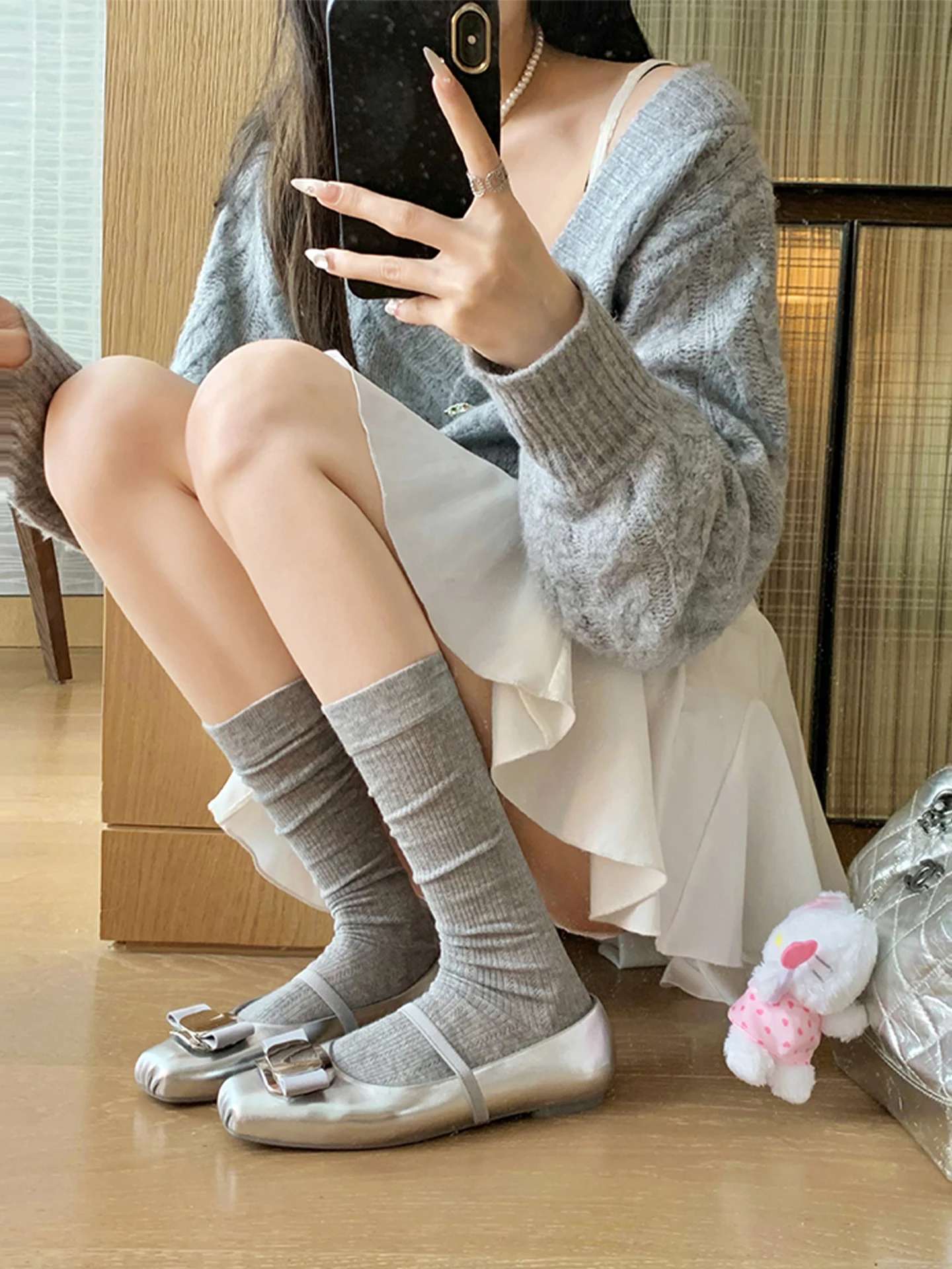 leather-mary-jane-flat-heel-ballet-shoes-women's-new-2025-round-head-thick-heel-beautiful-casual-fashion-single-shoes