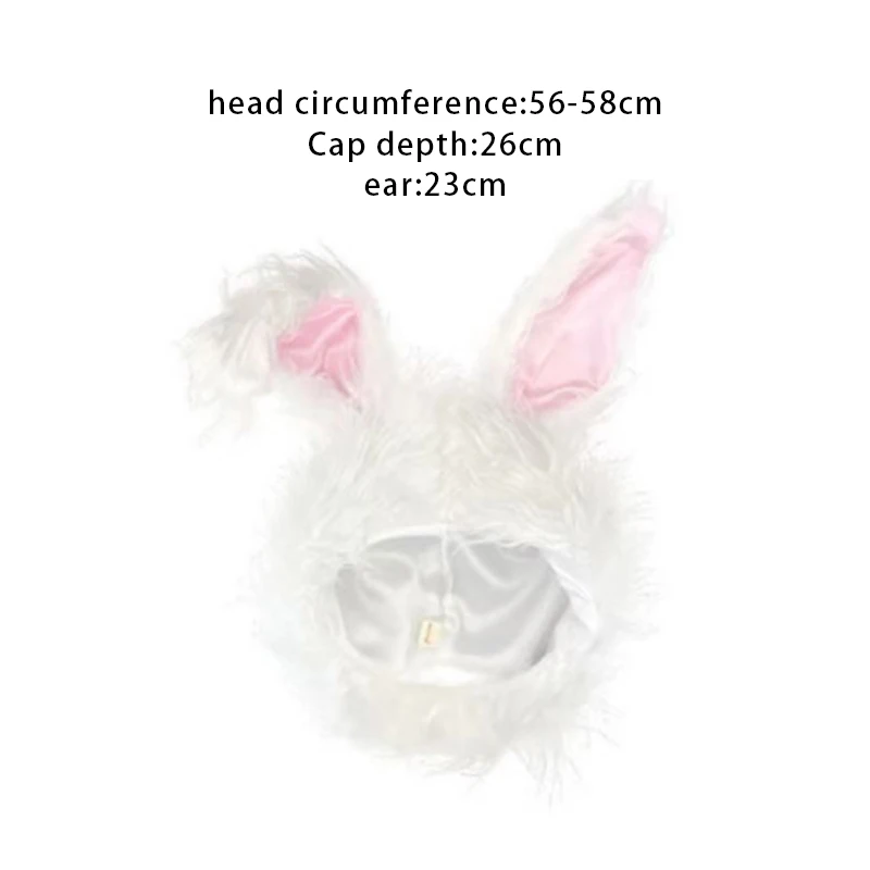 Rabbit Bunny Ears Hat Cute Girl Plush Soft Costume Headwear Cap Photo Props Party Cosplay Prop Earflap Warmer Caps