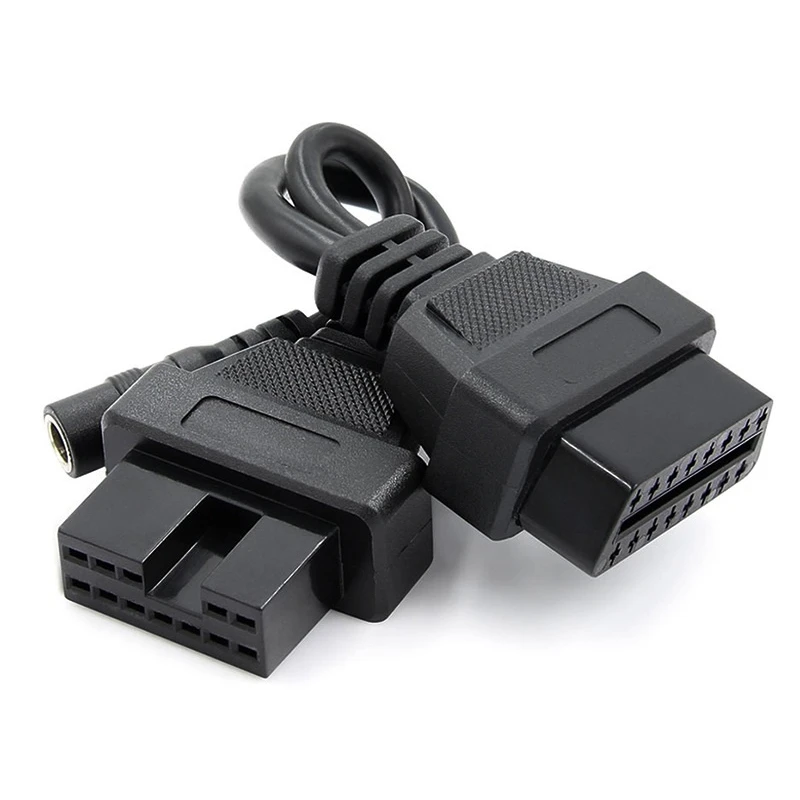 OBD Diagnostic For Mitsubishi 12Pin To OBD2 16Pin Connector Adapter OBD2 Connect Cable With Power Adapter