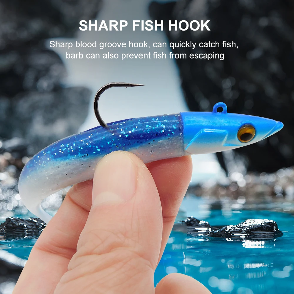 ESFISHING NEW 2024 Crazy paddle tail Sea eel 150mm Shad Soft Lure for big catch fishing Baits Mixed with Jig Head Quality Hook