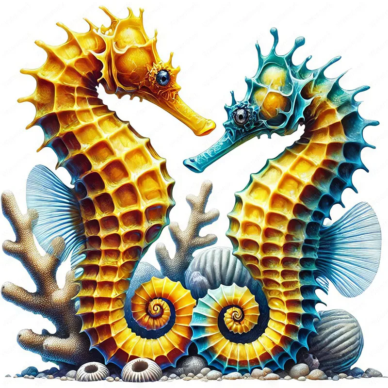 

T2110#Colorful Seahorse Toilet Sticker, Self-adhesive Bathroom Home Decoration Wall Sticker, Door Sticker, Refrigerator Sticker