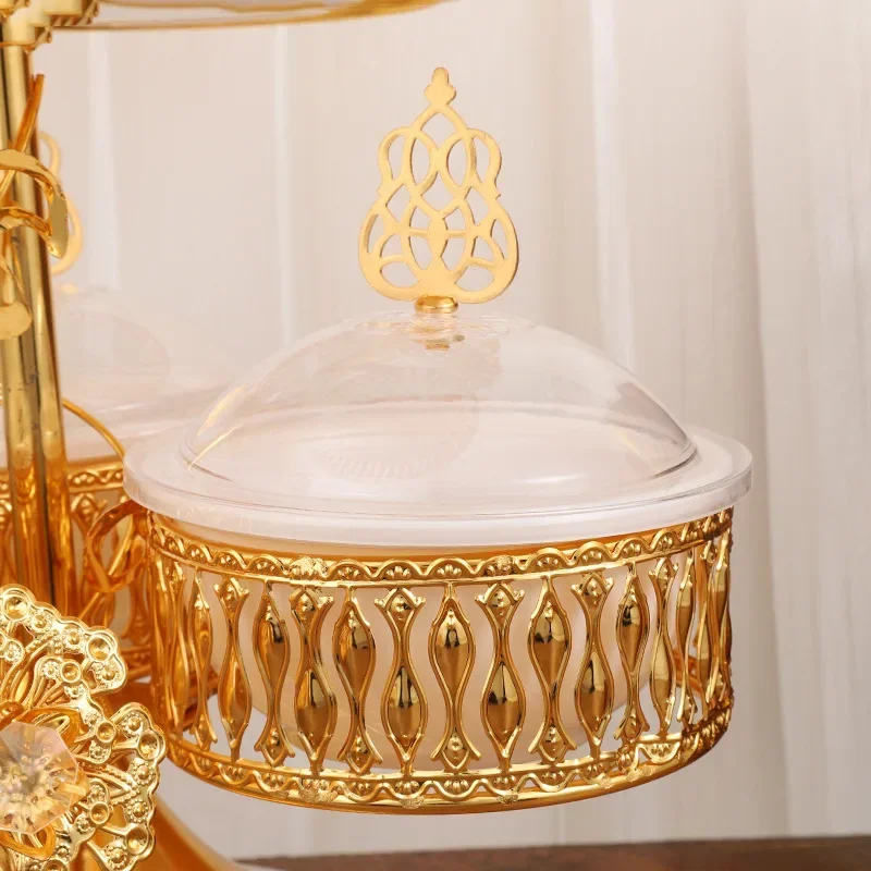 #V European light luxury elegant candy box Acrylic lid Portable Storage box combination Snack tray Desktop separate storage