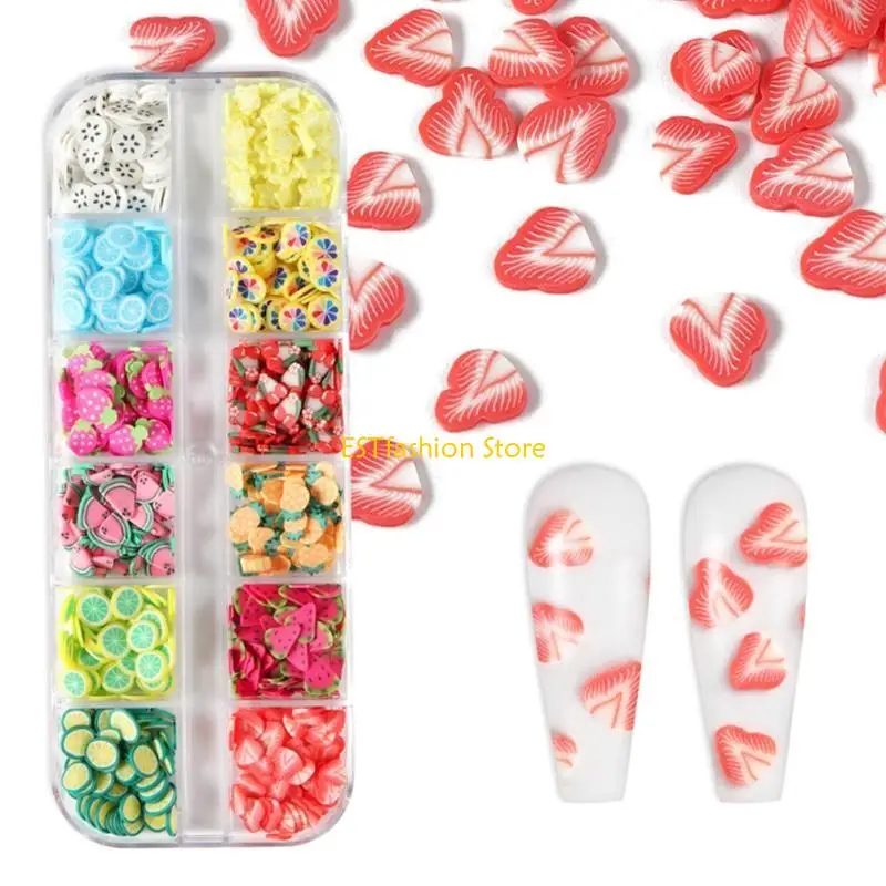 Y5GC 12Grids 3D Polymer Slices UV Epoxy Resin Mold Filler Fruit Soft Clay Beads
