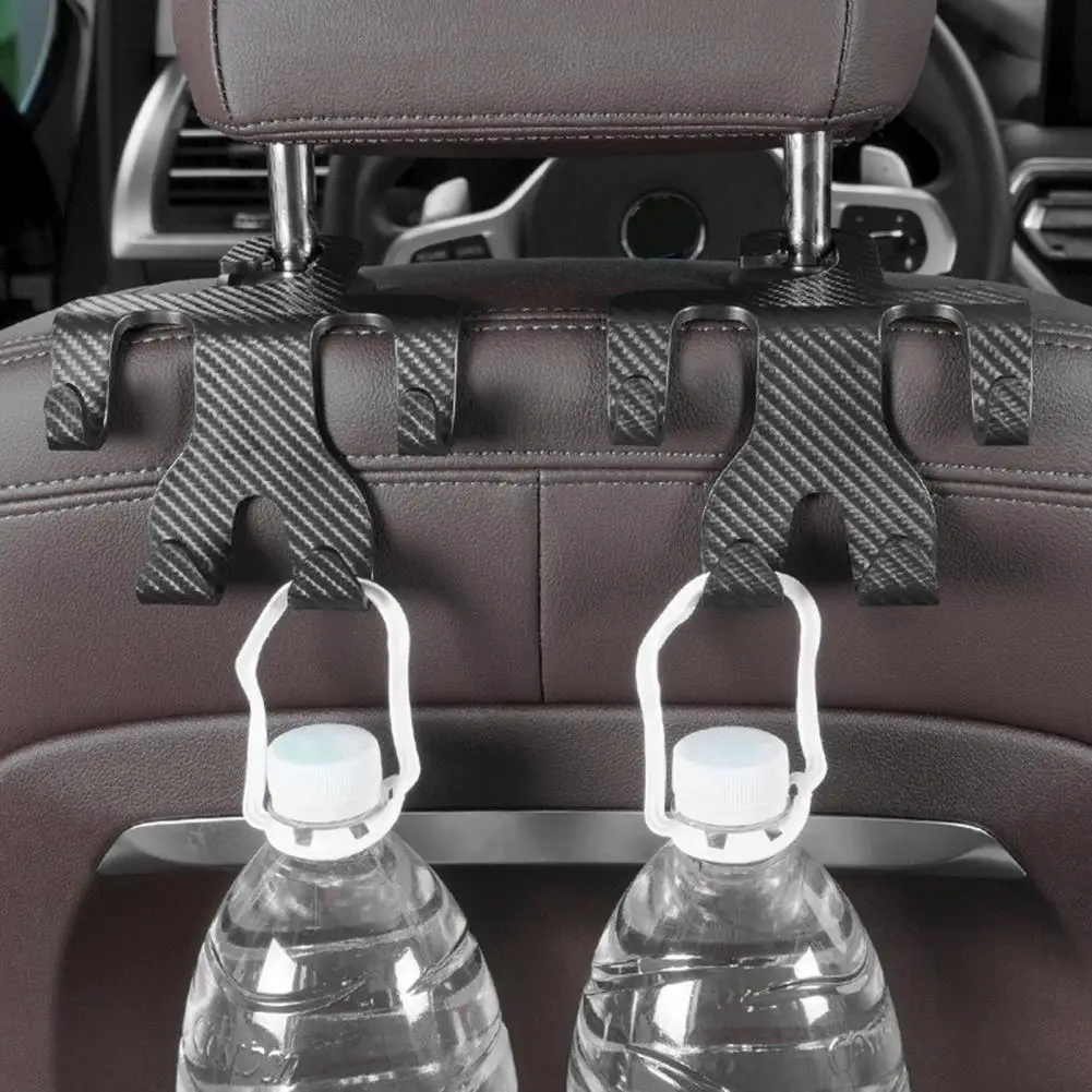 Space-saving Car Seat Hook Neat Organized Car Seat Hooks Carbon Fiber Storage Solution for Purses Bags Auto Accessories