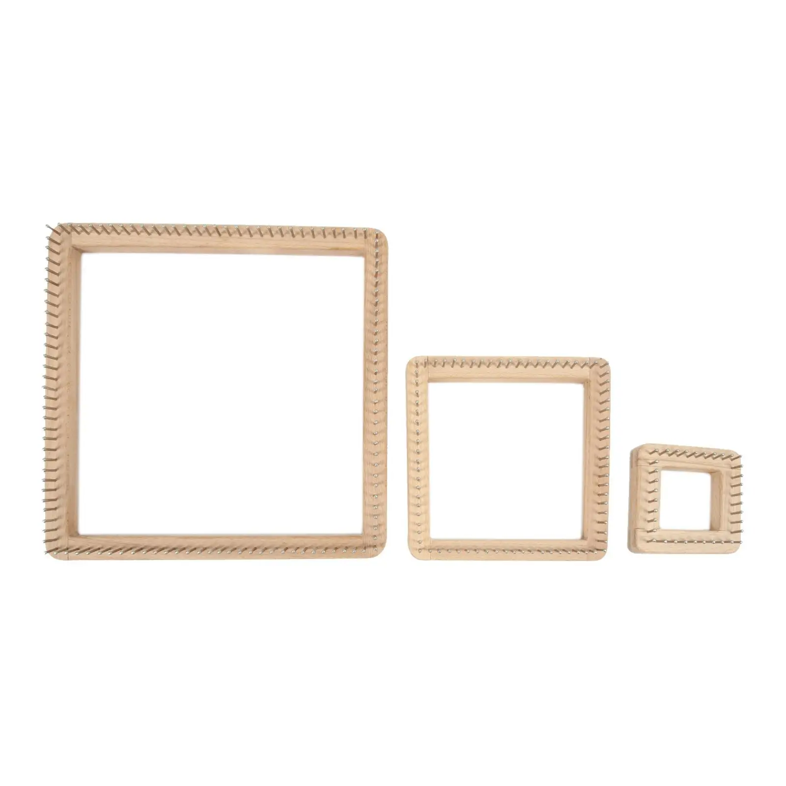 Square Knitting Loom Wooden Crochet Pegs DIY Accessories for Bags Scarf Toys