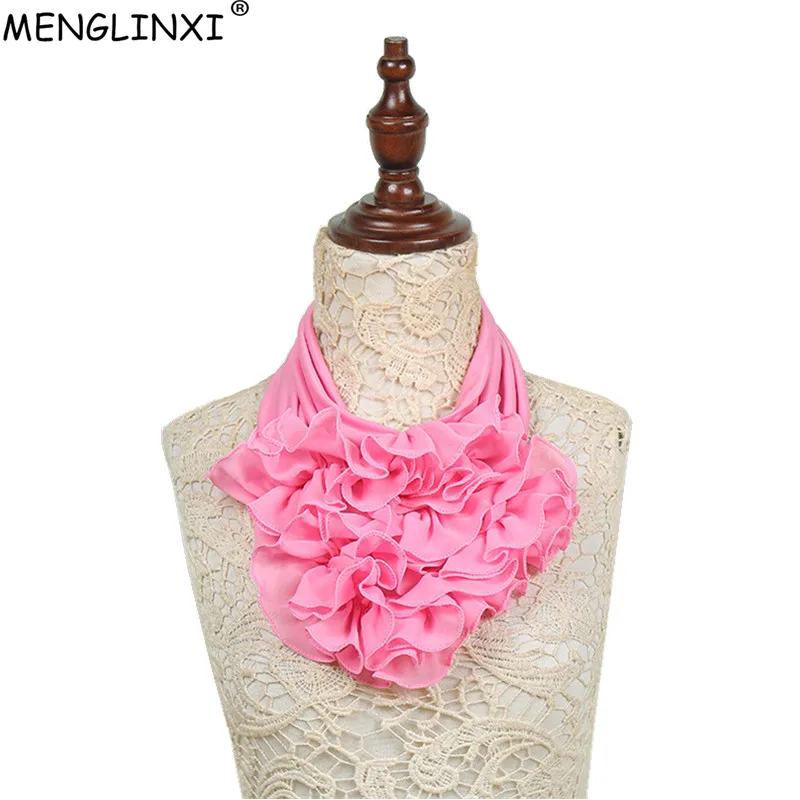 2024 New Solid Color Floral Collar Scarf Luxury Brand Scarf Women New Fashion Neckerchief Ring Scarves Neck Scarf For Ladies