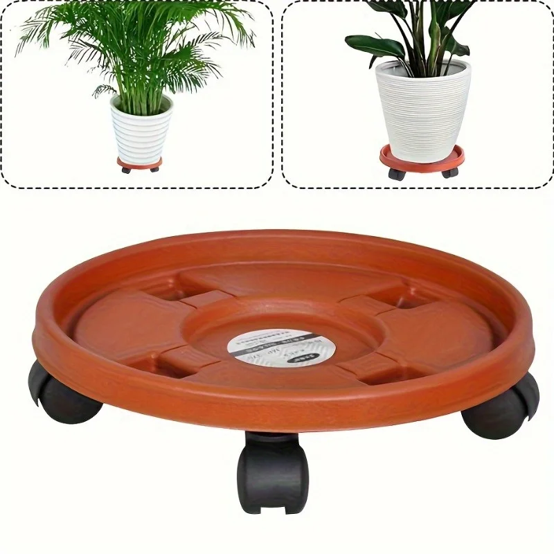 1pc, Removable Plant Stand Flower Pot Tray With Universal Wheel Heavy Rolling Flower Pot Rack Indoor And Outdoor Balcony