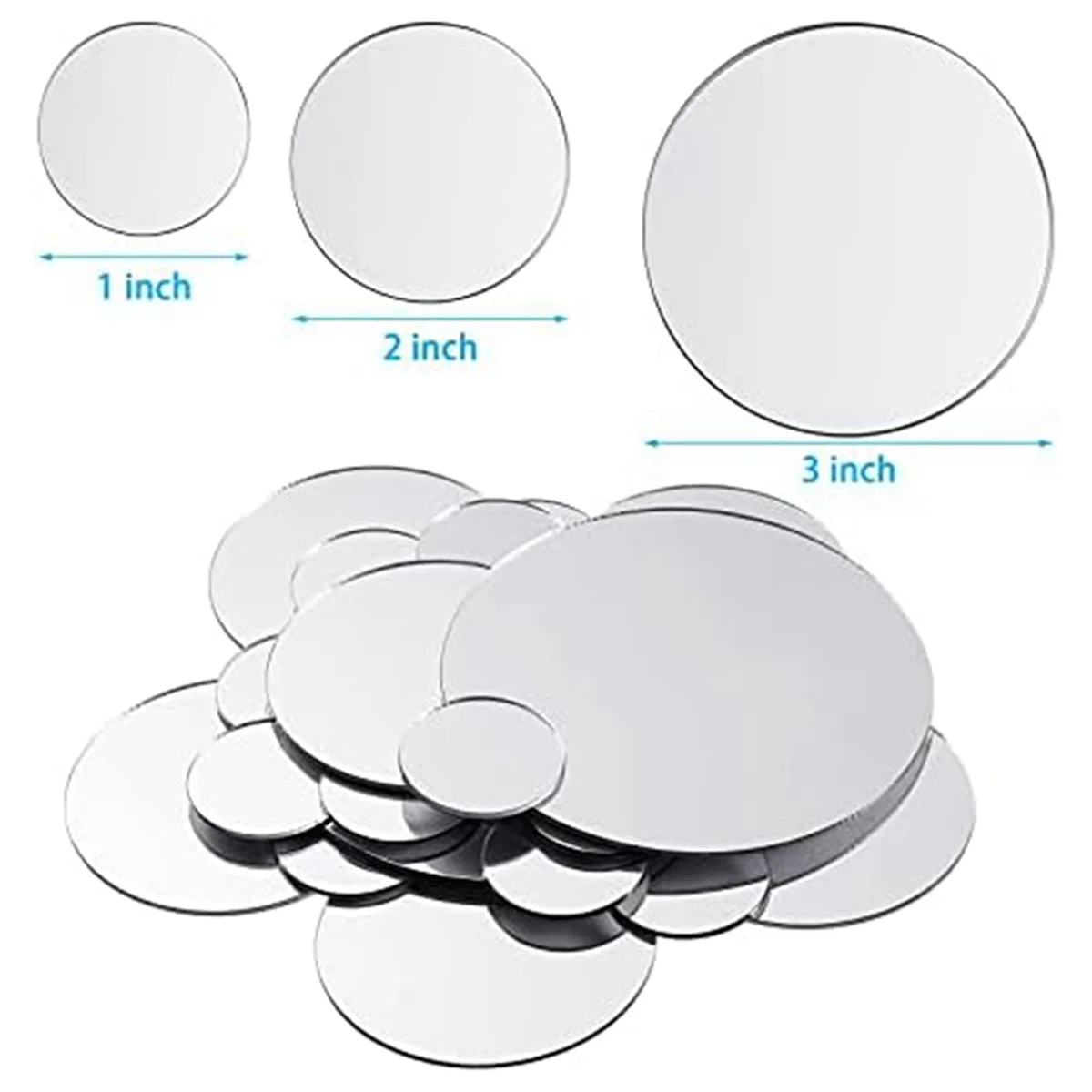 100 pezzi Mini formato specchio rotondo piccolo specchio rotondo specchio adesivo rotondo piastrelle specchio artigianale per l'artigianato