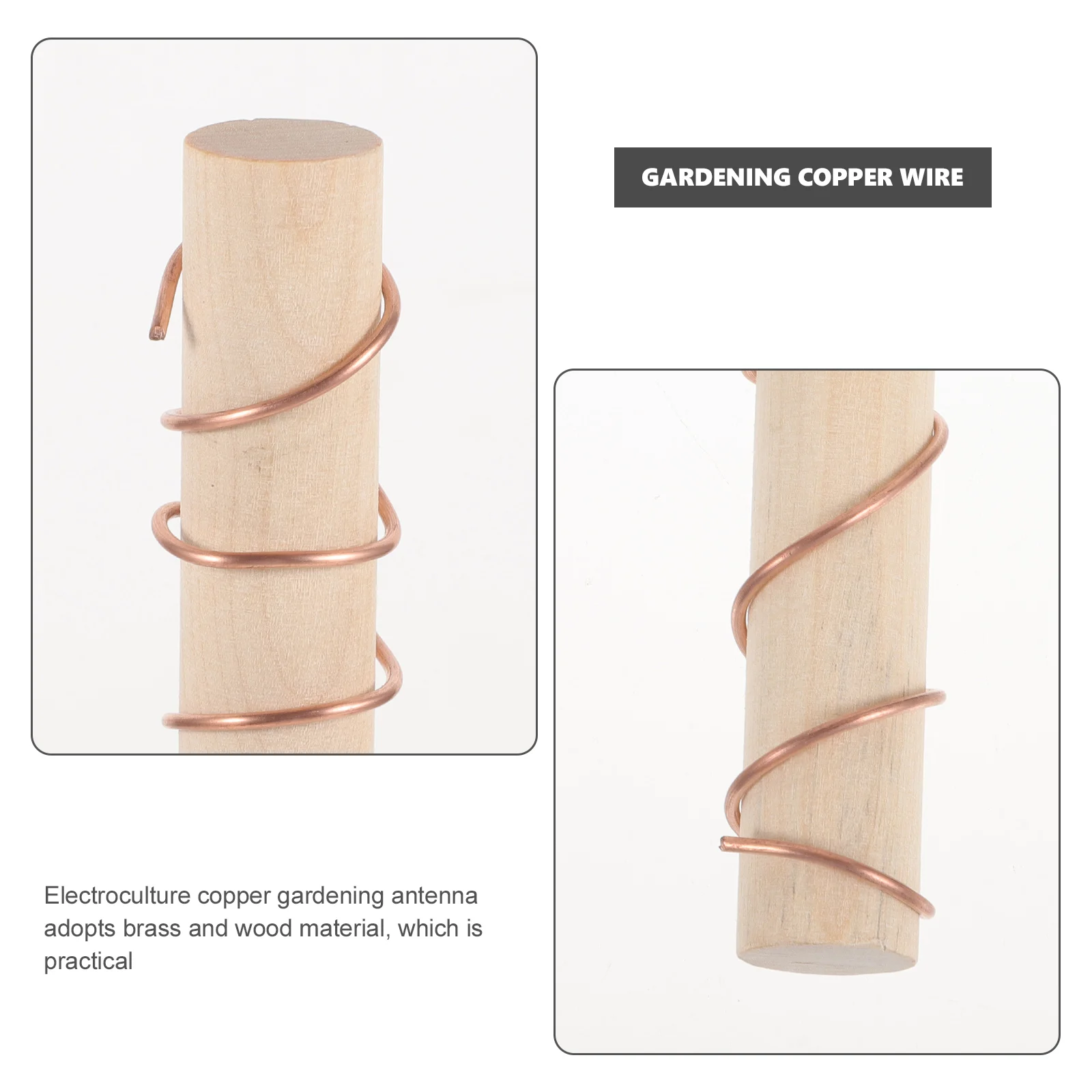 

2pcs Electric Cultivation Gardening Kit Pure Antenna For Healthy Plant Growth Indoor Outdoor Use Electroculture Copper Gardening