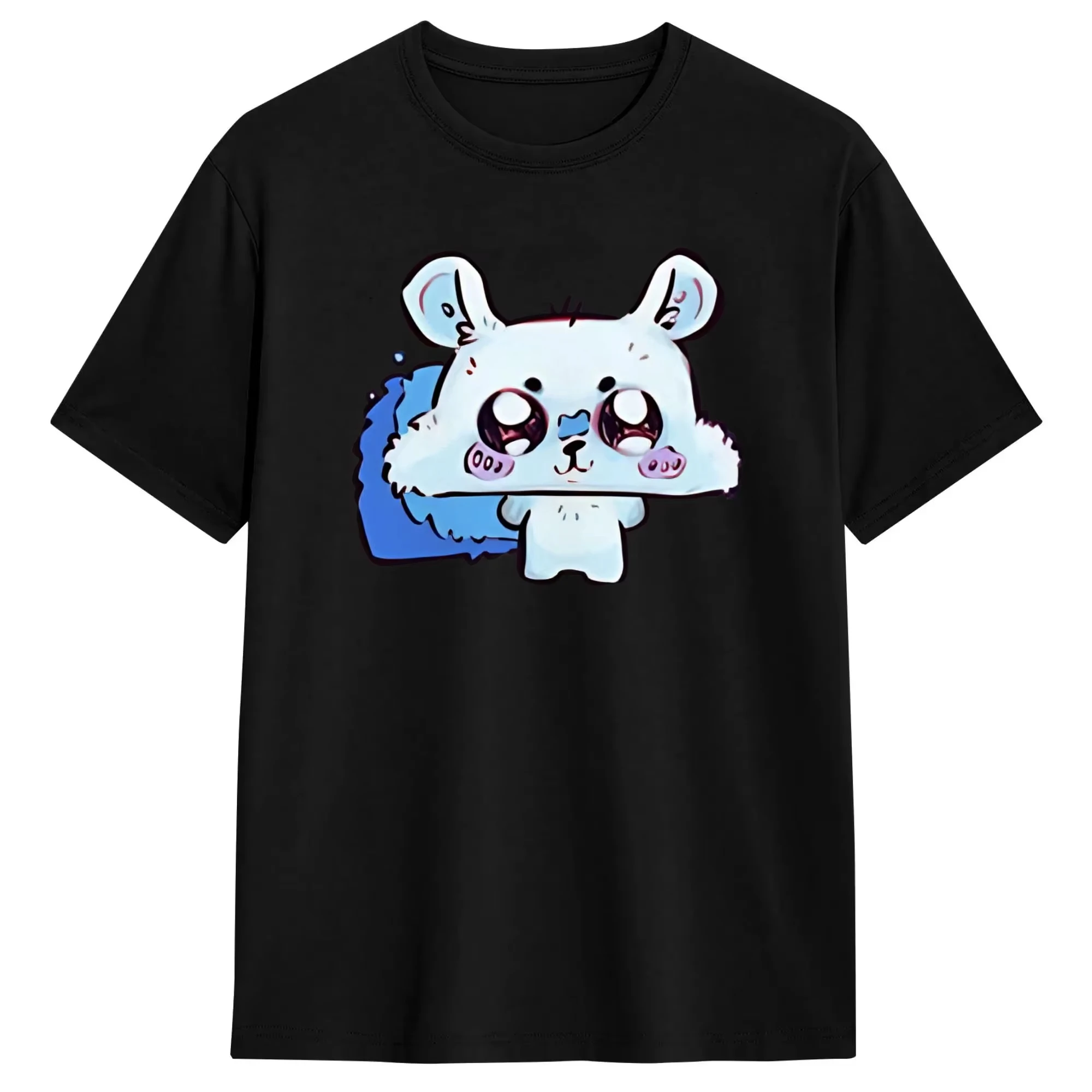 Chiikawa Cute Kawaii Anime Starry Tee Men's Women's Black Retro Cool Graphic Art Print Oversized Short Sleeve Streetwear Top