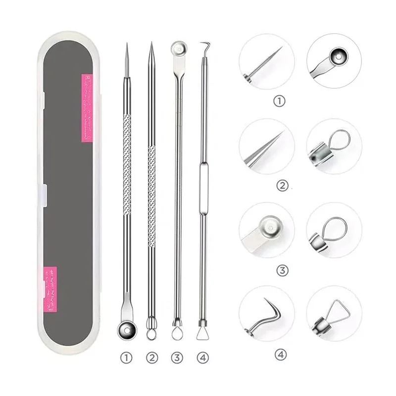 

Blackhead Remover Tool Comedones Extractor Acne Removal Kit for Blemish Whitehead Popping for Facial Nose Pimple Popper Tool Kit