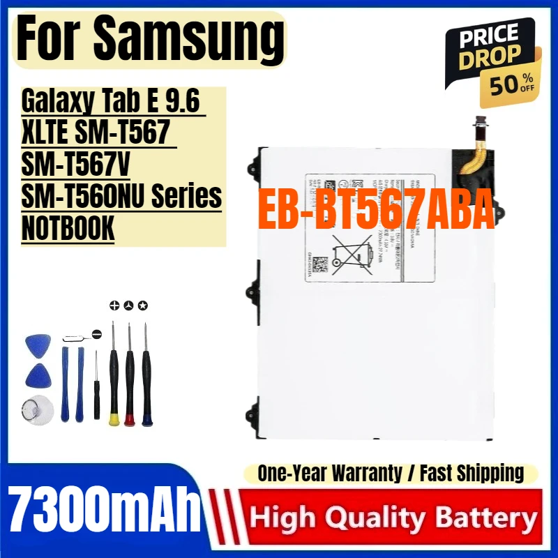 

EB-BT567ABA for Samsung Galaxy Tab E 9.6 XLTE SM-T567 SM-T567V SM-T560NU Series NOTBOOK Tablet Battery Replacement Bateria