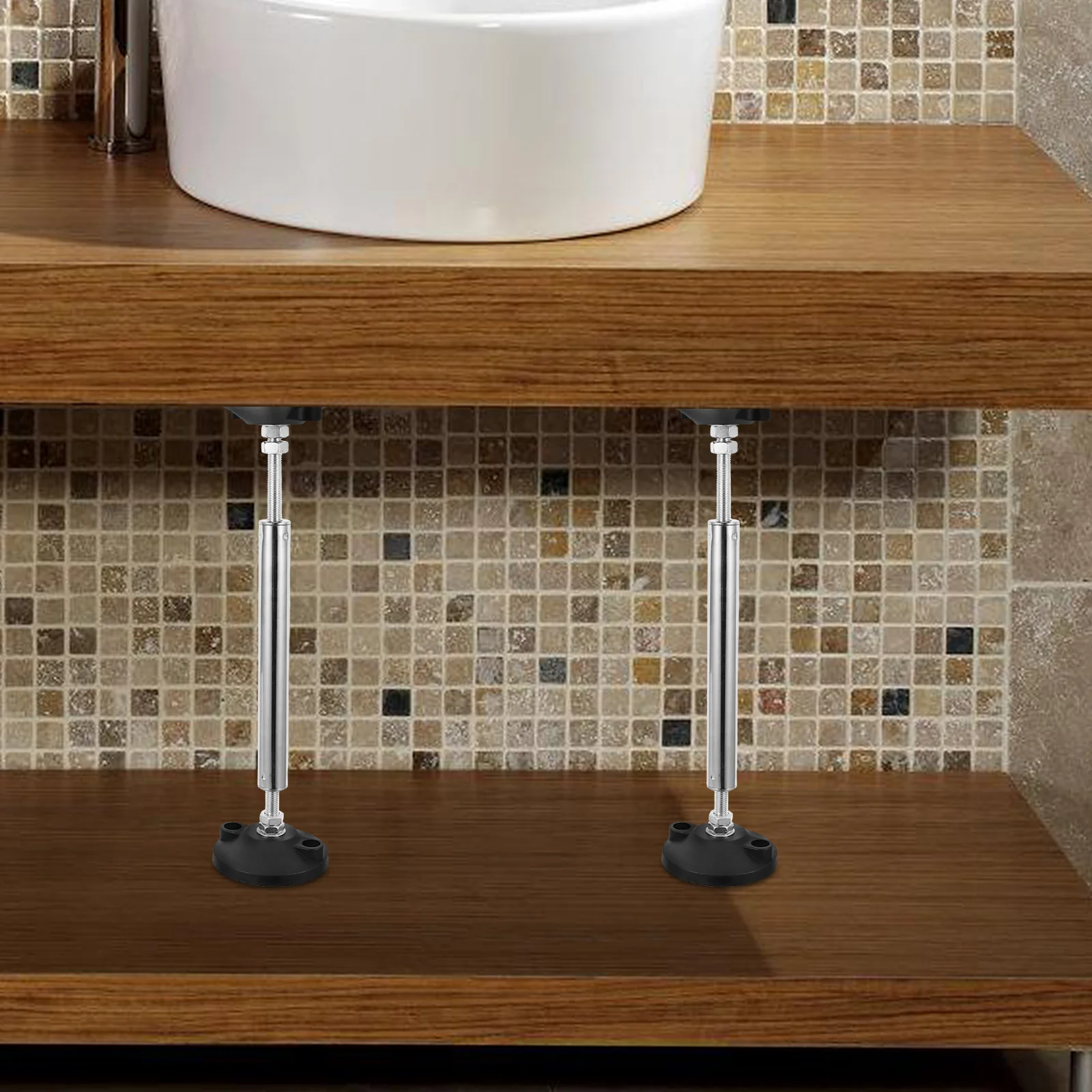 

Adjustable Undermount Sink Brackets Sturdy Stainless Steel Furniture Risers Bathroom Cabinet Support Legs Kitchen