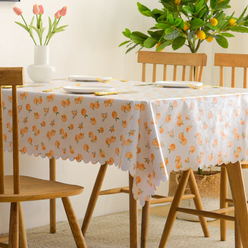 Fresh Tablecloth for Dining Room PVC Waterproof Oil Proof Table Cloth Rectangular Picnic Camping Mat Desk Cover Home Decoration